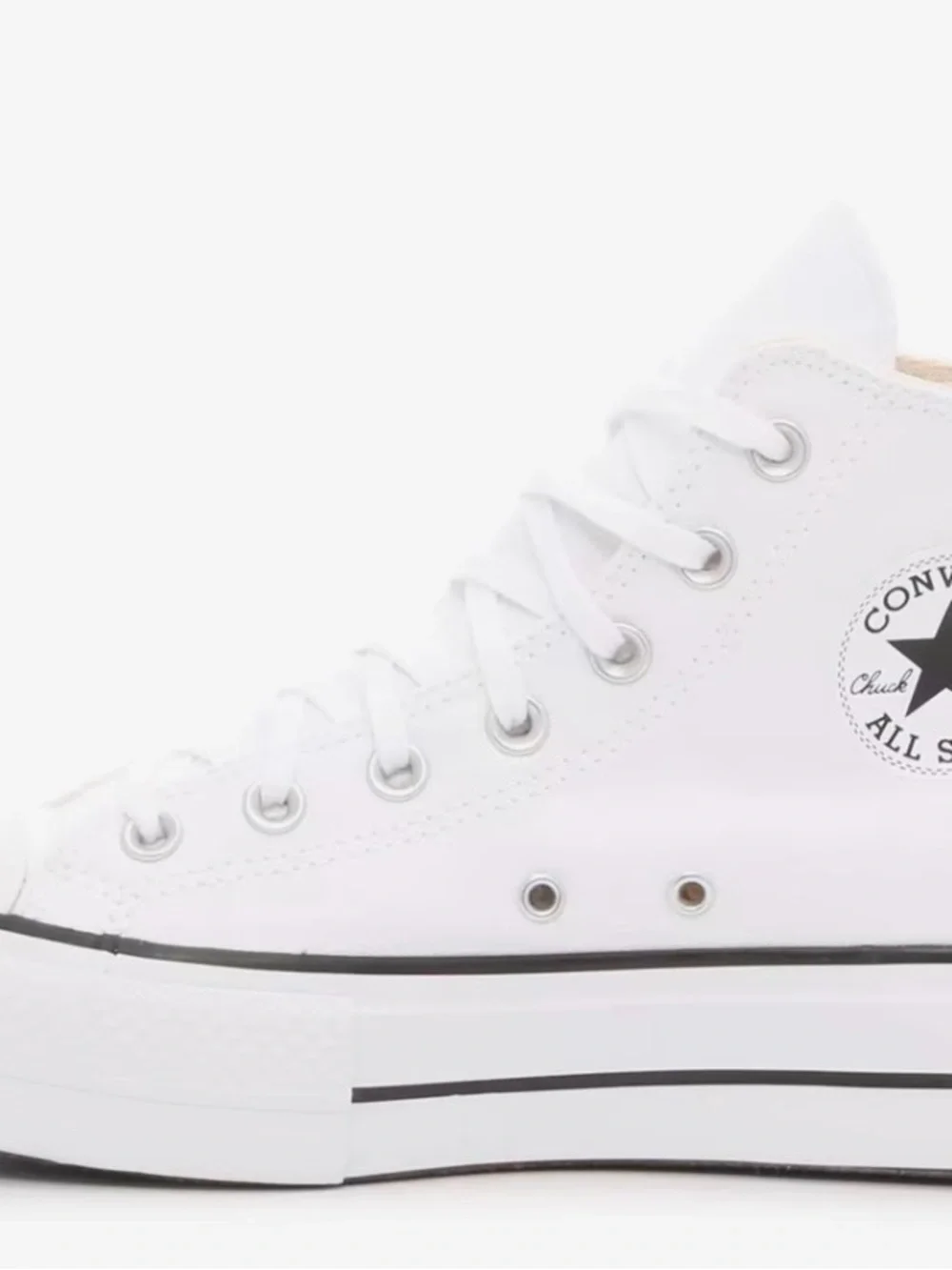 Converse White High-Top Platform Chuck Taylor Sneaker